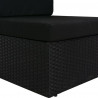 Sofa modułowa 3-osobowa, rattan PE, czarna