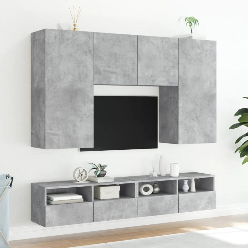 Ścienna szafka TV, szarość betonu, 100x30x30 cm