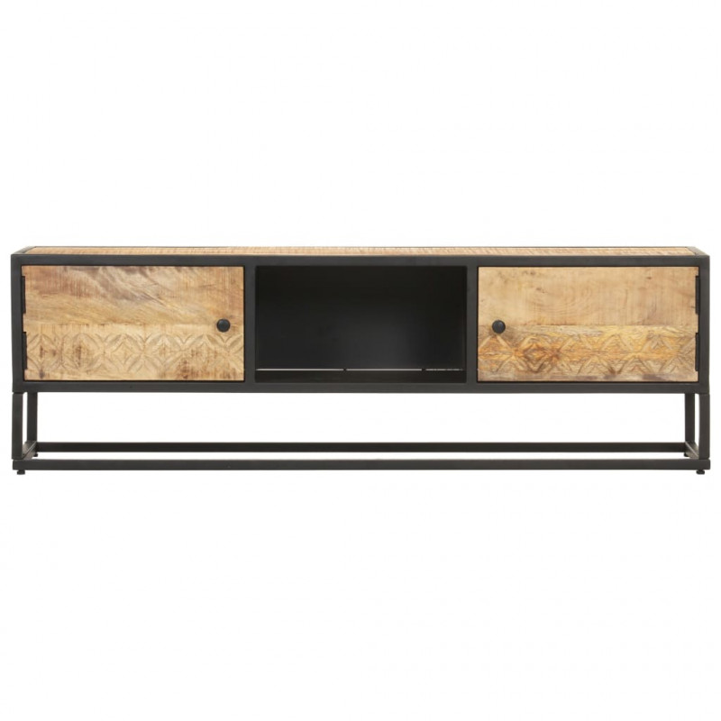 Szafka TV z drzwiczkami, 130x30x40 cm, surowe drewno mango