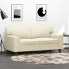 2-osobowa sofa, kremowy, 120 cm, sztuczna skóra