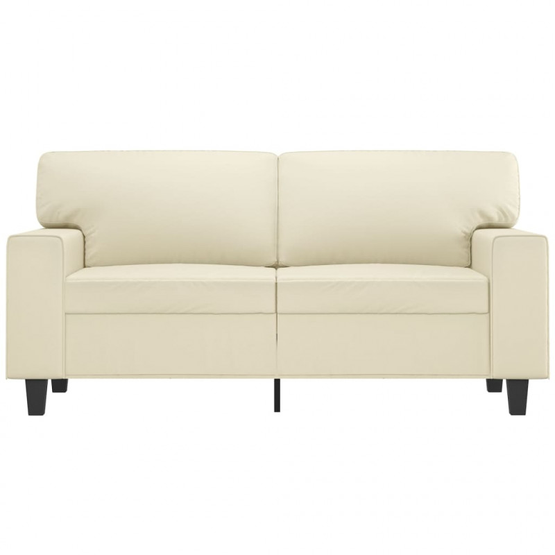2-osobowa sofa, kremowy, 120 cm, sztuczna skóra