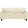 2-osobowa sofa, kremowy, 120 cm, sztuczna skóra