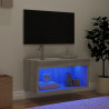 Szafka pod TV, z LED, kolor szary dąb sonoma, 60x30x30 cm