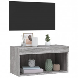 Szafka pod TV, z LED, kolor szary dąb sonoma, 60x30x30 cm