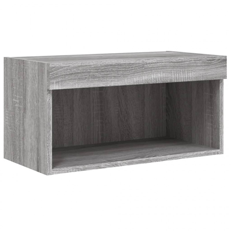 Szafka pod TV, z LED, kolor szary dąb sonoma, 60x30x30 cm