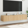 Ścienne szafki TV z LED, 2 szt., dąb sonoma, 80x35x31 cm