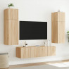 Ścienne szafki TV z LED, 2 szt., dąb sonoma, 80x35x31 cm