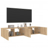 Ścienne szafki TV z LED, 2 szt., dąb sonoma, 80x35x31 cm