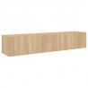 Ścienne szafki TV z LED, 2 szt., dąb sonoma, 80x35x31 cm