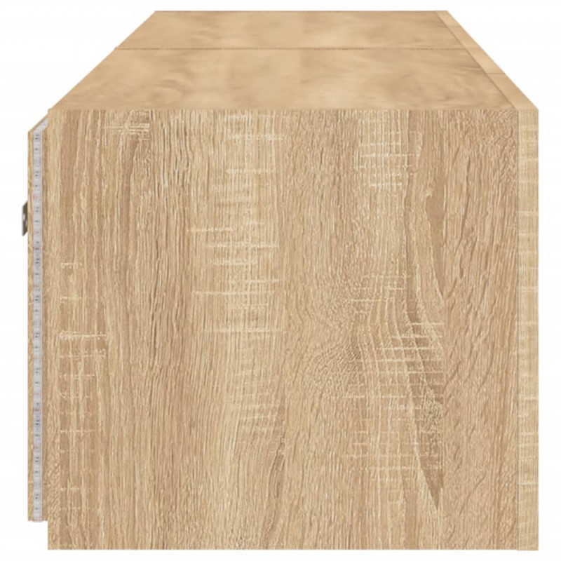Ścienne szafki TV z LED, 2 szt., dąb sonoma, 80x35x31 cm