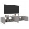 Ścienne szafki TV z LED, 2 szt., szary dąb sonoma, 80x35x31 cm