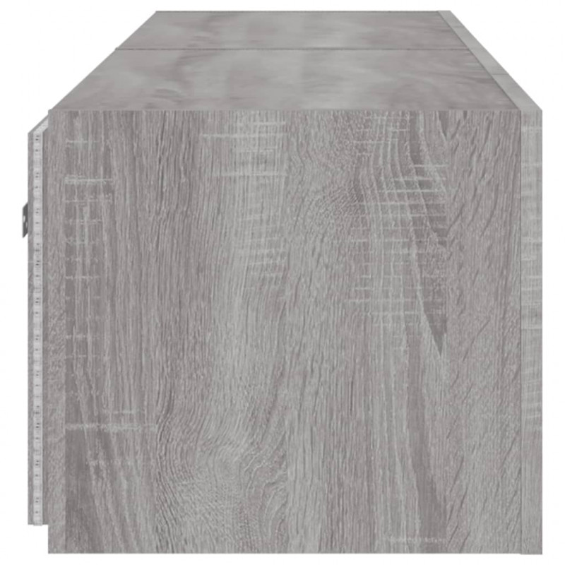 Ścienne szafki TV z LED, 2 szt., szary dąb sonoma, 80x35x31 cm