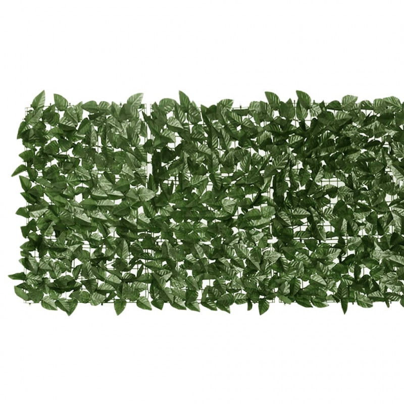 Osłona balkonowa, ciemnozielone liście, 200x75 cm