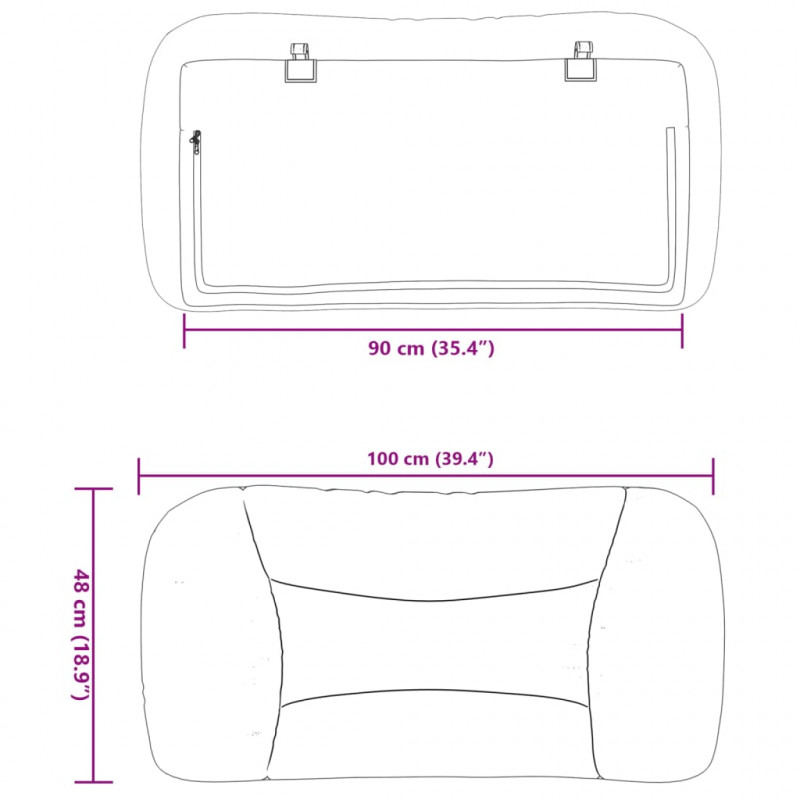 Poduszka na wezgłowie, brązowa, 90 cm, sztuczna skóra