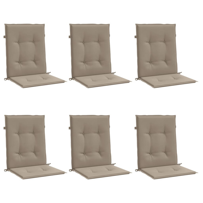 Poduszki na krzesła ogrodowe, 6 szt., taupe, 100x50x3 cm