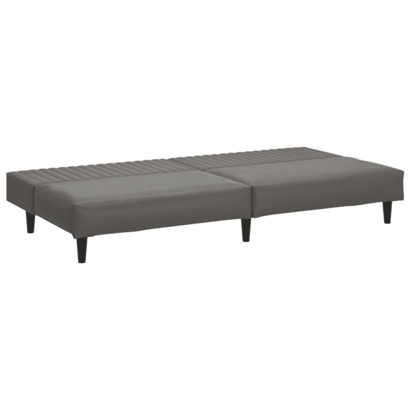 2-osobowa sofa, szara, sztuczna skóra