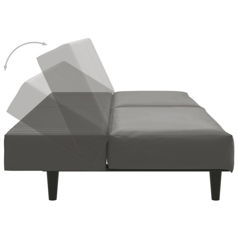 2-osobowa sofa, szara, sztuczna skóra