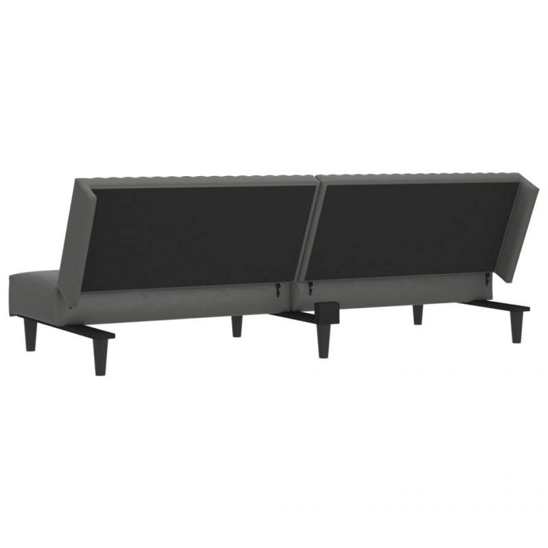 2-osobowa sofa, szara, sztuczna skóra