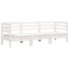 Ogrodowa sofa 3-osobowa, biała, lite drewno sosnowe