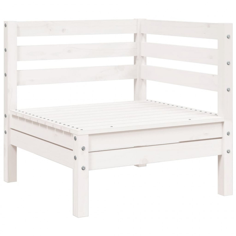 Ogrodowa sofa 3-osobowa, biała, lite drewno sosnowe