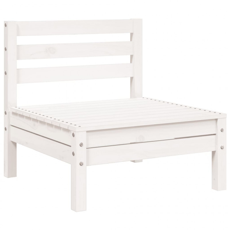 Ogrodowa sofa 3-osobowa, biała, lite drewno sosnowe