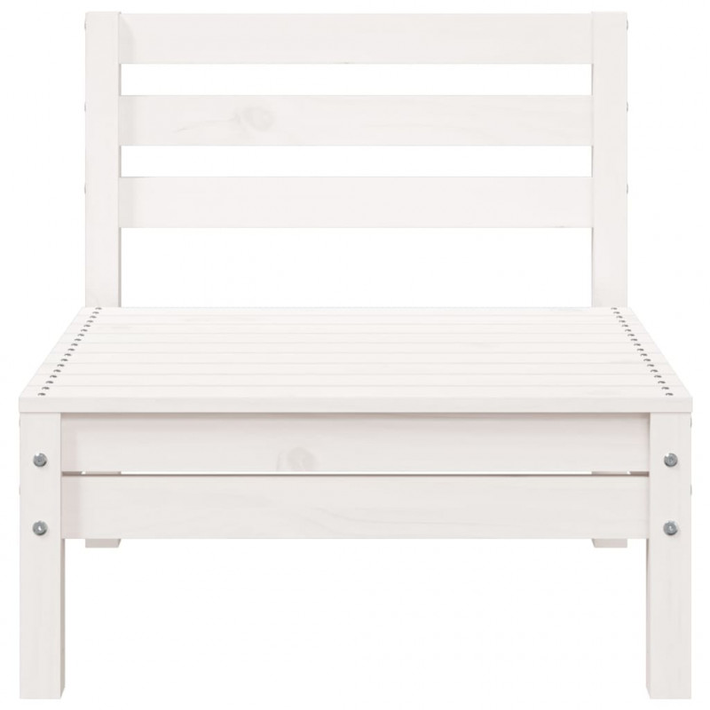 Ogrodowa sofa 3-osobowa, biała, lite drewno sosnowe