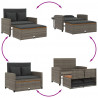 Sofa ogrodowa z poduszkami, 2-os., szara, rattan PE i akacja