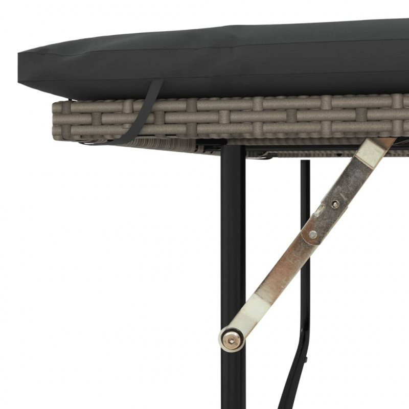 Sofa ogrodowa z poduszkami, 2-os., szara, rattan PE i akacja