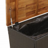 Skrzynia ogrodowa, czarna, 110x55x63 cm, polirattan i akacja