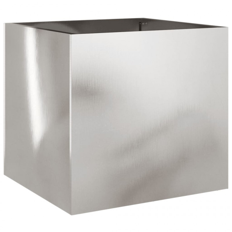 Donice, 2 szt., srebrne, 42x40x39 cm, stal nierdzewna