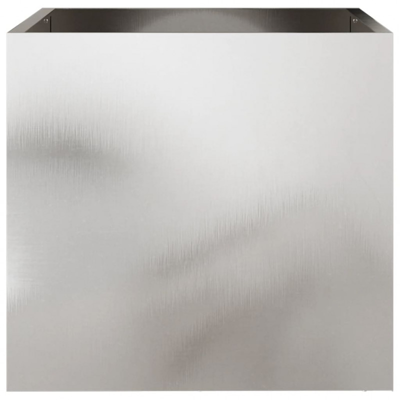 Donice, 2 szt., srebrne, 42x40x39 cm, stal nierdzewna