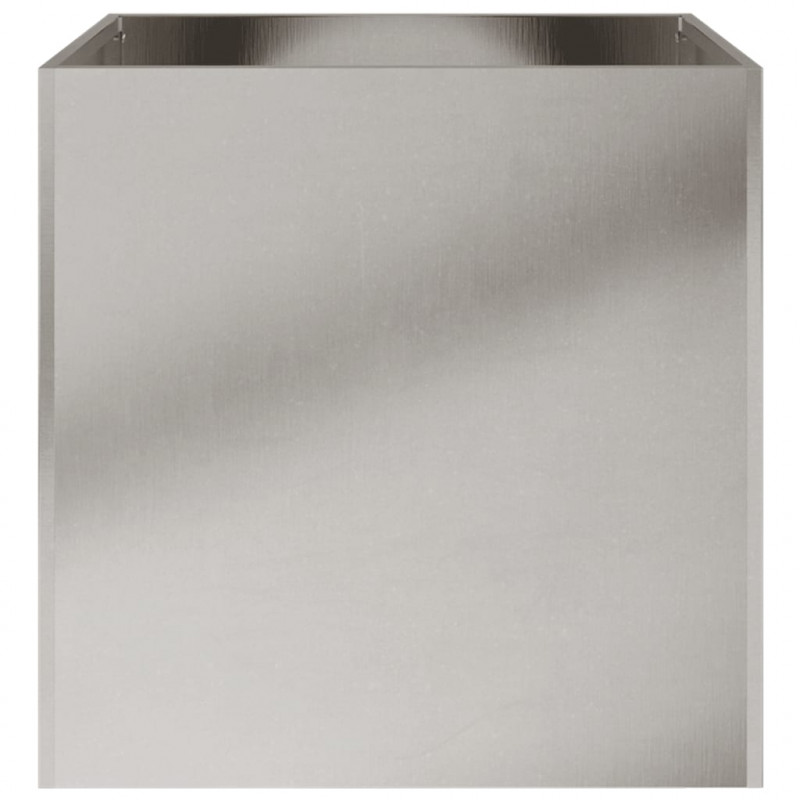 Donice, 2 szt., srebrne, 42x40x39 cm, stal nierdzewna