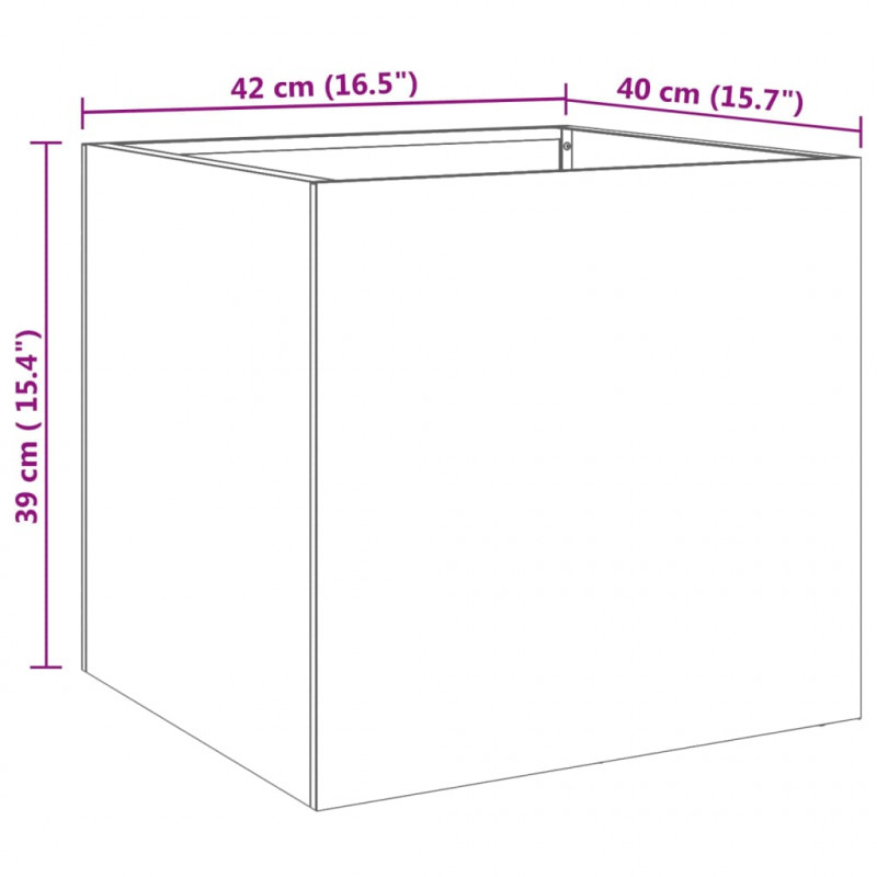 Donice, 2 szt., srebrne, 42x40x39 cm, stal nierdzewna