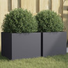 Donice, 2 szt., antracytowe, 32x30x29 cm, stal