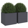 Donice, 2 szt., antracytowe, 32x30x29 cm, stal