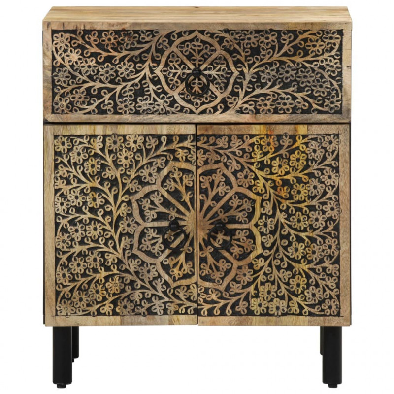 Szafka nocna, 50x33x60 cm, lite drewno mango