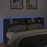 Zagłówek z półką i oświetleniem LED, czarny, 220x16,5x103,5cm