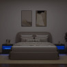 Szafki nocne z oświetleniem LED, 2 szt., czarne, 50x40x45 cm