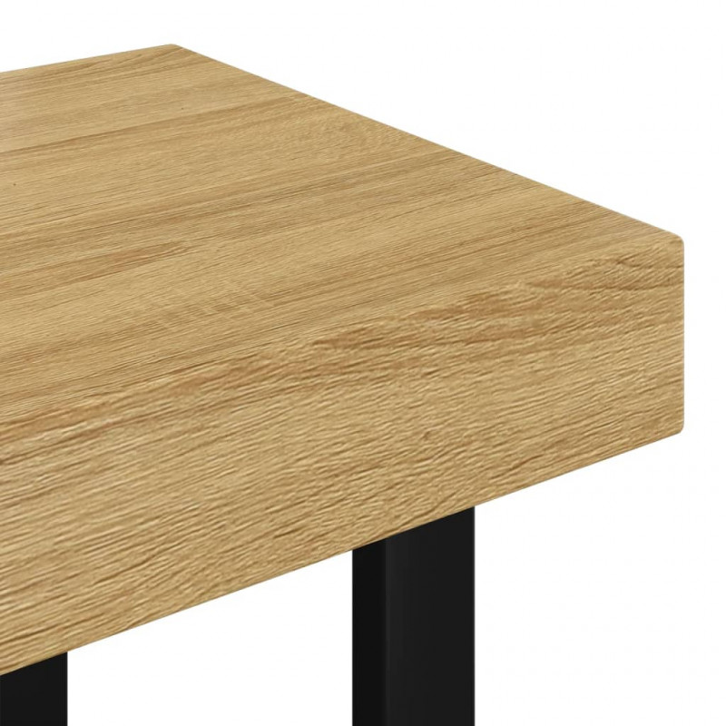 Stolik kawowy, jasnobrązowo-czarny, 90x45x40 cm, MDF i żelazo