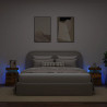 Szafki nocne z LED, 2 szt., przydymiony dąb, 35x39x55 cm