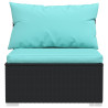 3-osobowa sofa ogrodowa z poduszkami, czarna, polirattan