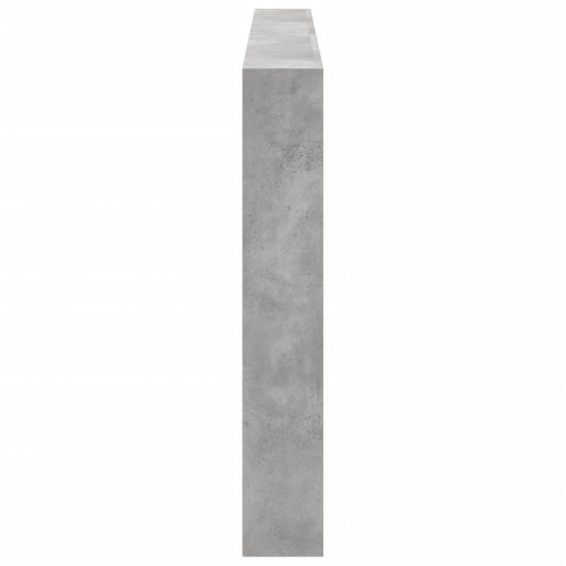 Zagłówek z półkami i LED, szarość betonu, 200x17x102 cm