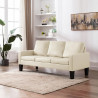3-osobowa sofa, kremowa, sztuczna skóra