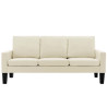 3-osobowa sofa, kremowa, sztuczna skóra