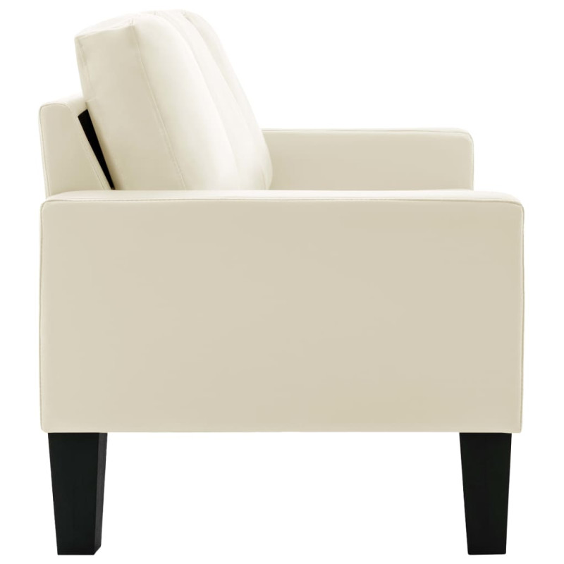 3-osobowa sofa, kremowa, sztuczna skóra