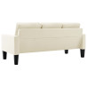3-osobowa sofa, kremowa, sztuczna skóra