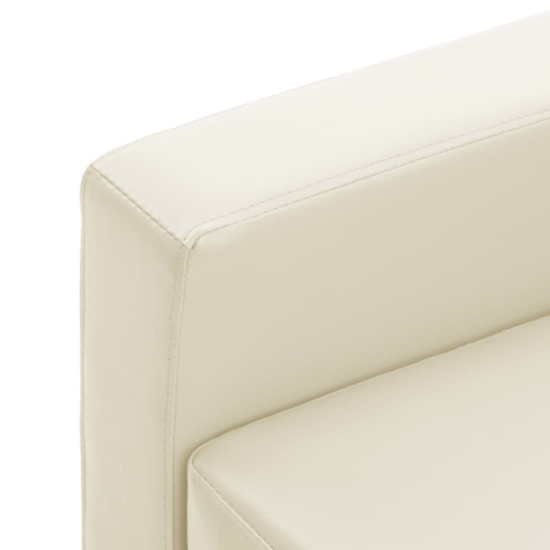 3-osobowa sofa, kremowa, sztuczna skóra