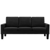 3-osobowa sofa, czarna, sztuczna skóra