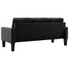 3-osobowa sofa, czarna, sztuczna skóra