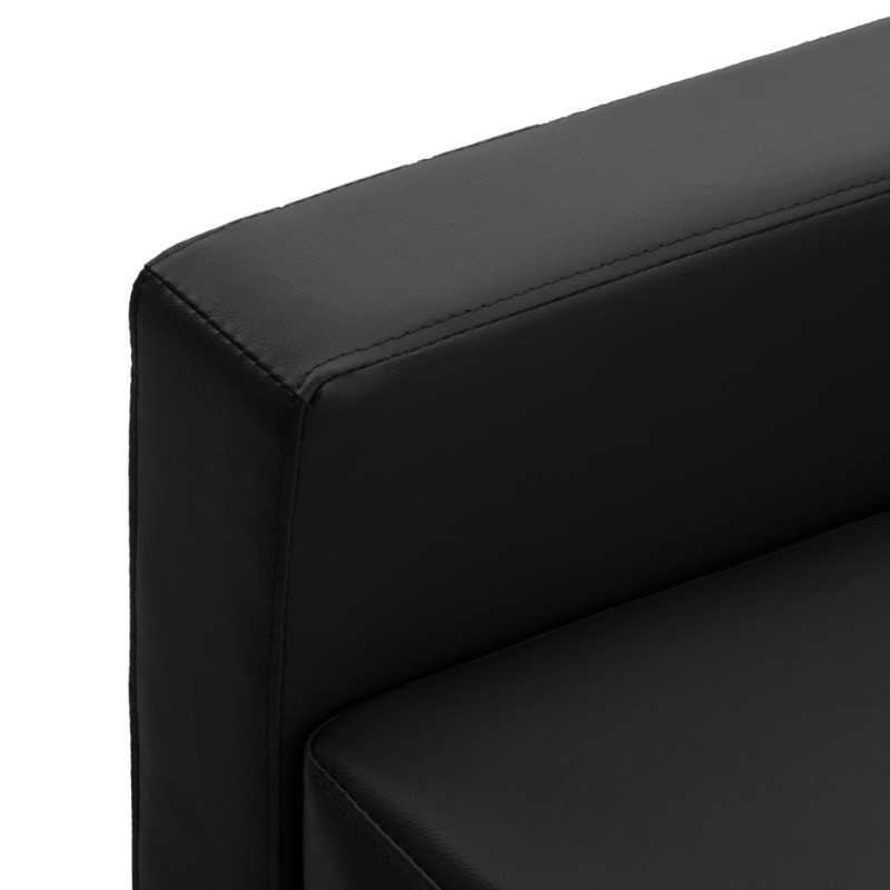 3-osobowa sofa, czarna, sztuczna skóra